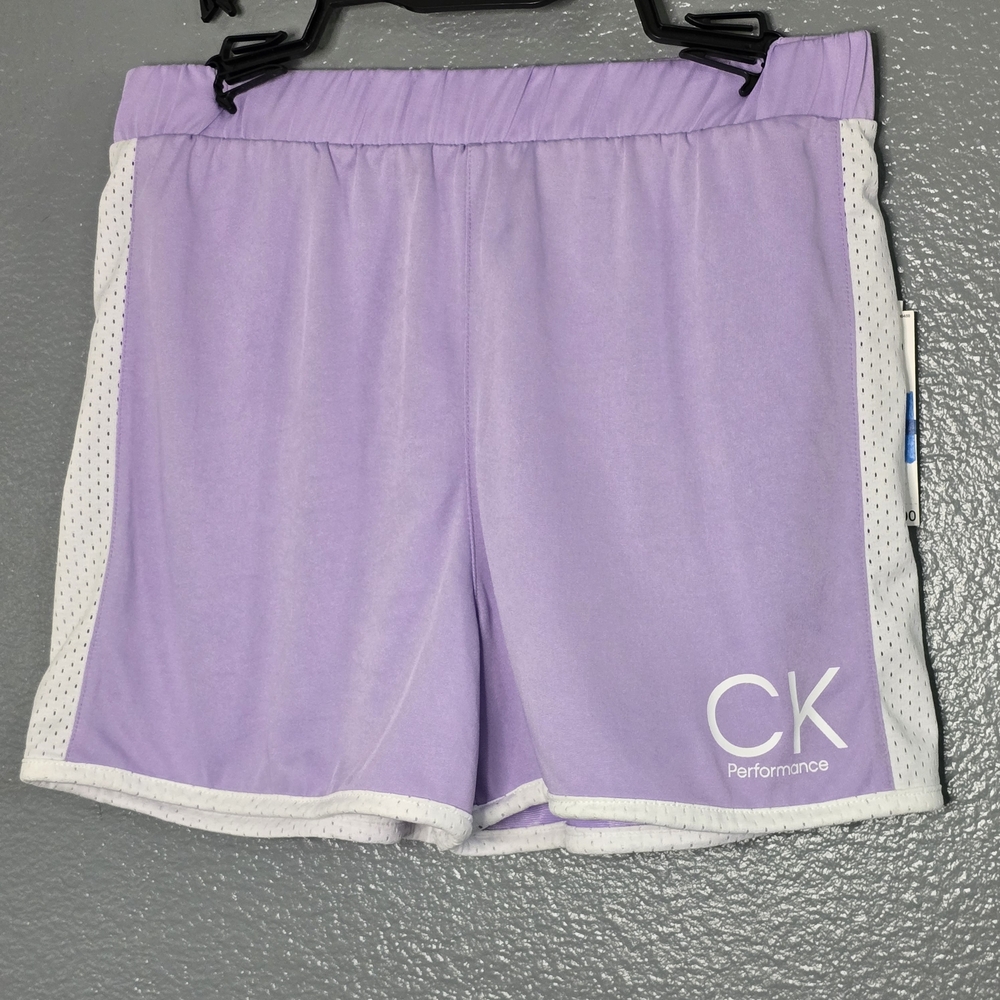 Calvin Klein Performance Purple and White Girls Athletic Running Shorts. Size XL